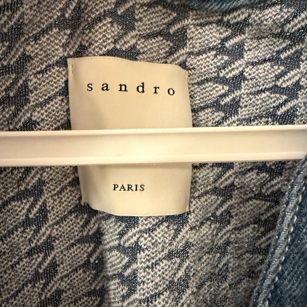 Sandro Tweed and Denim Cropped Cardigan size 1 - Picture 5 of 11